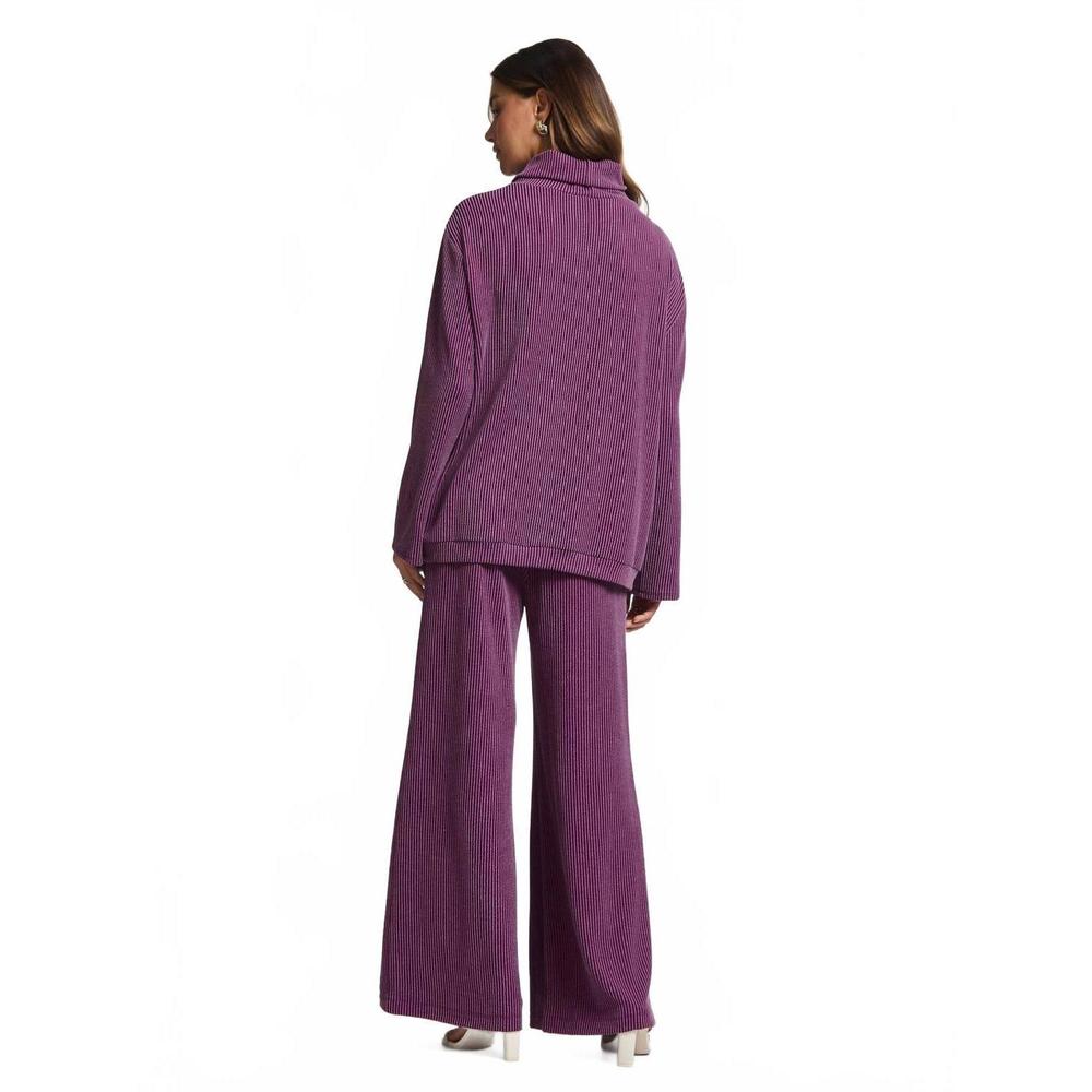 NEW DEAR SCARLETT ribbed pant in eggplant - Picture 2 of 2